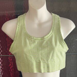 Vintage Athletic Sportswear Forenza Women's Green & White Stripe Sports Bra Sz M